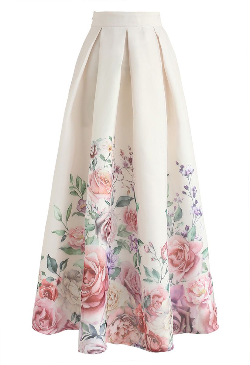 Easy Breezy Floral Organza Maxi Skirt