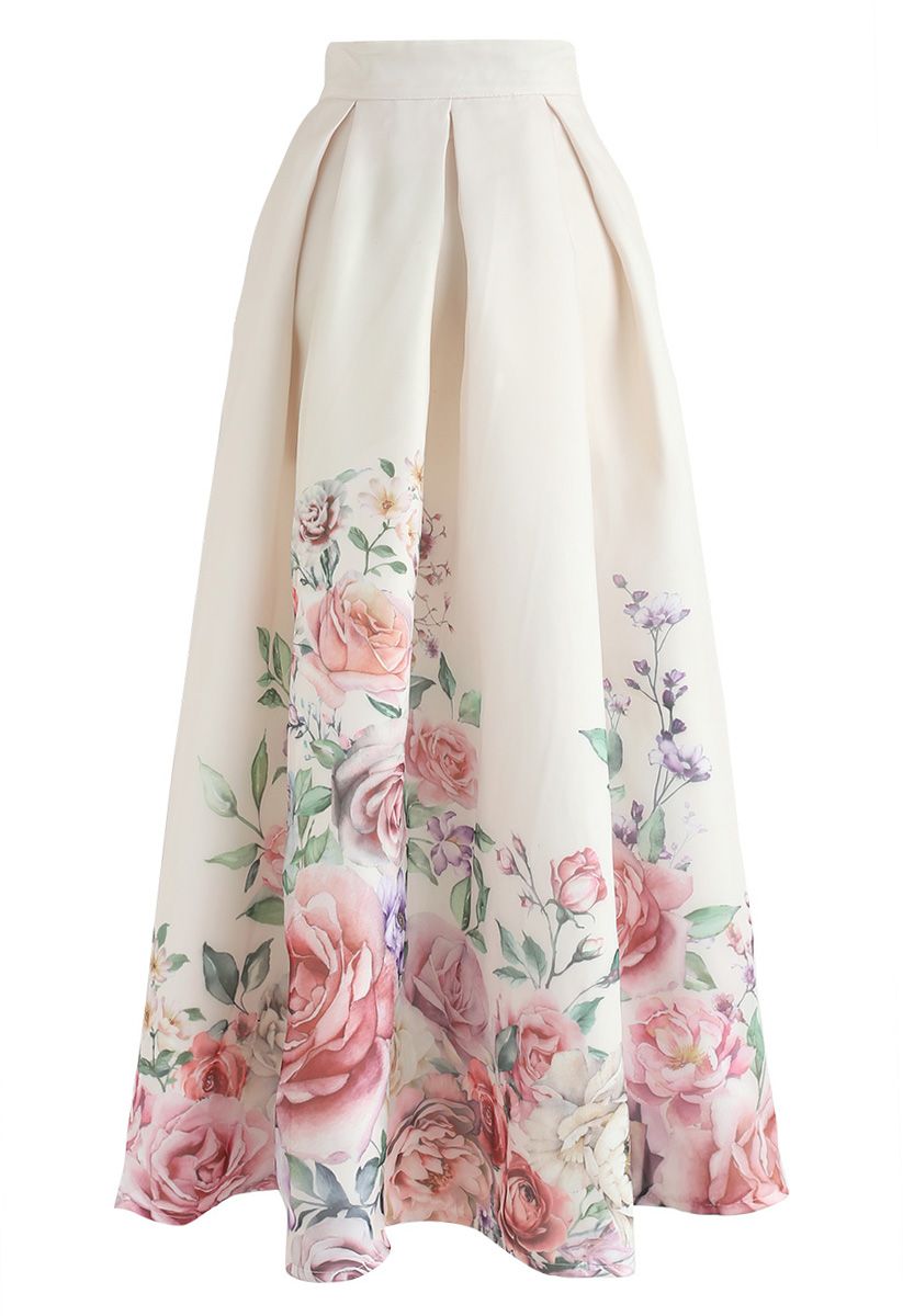 Easy Breezy Floral Organza Maxi Skirt