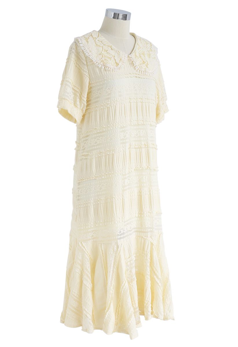 Free to Extol Frilling Lace Dress in Cream - Retro, Indie and Unique ...