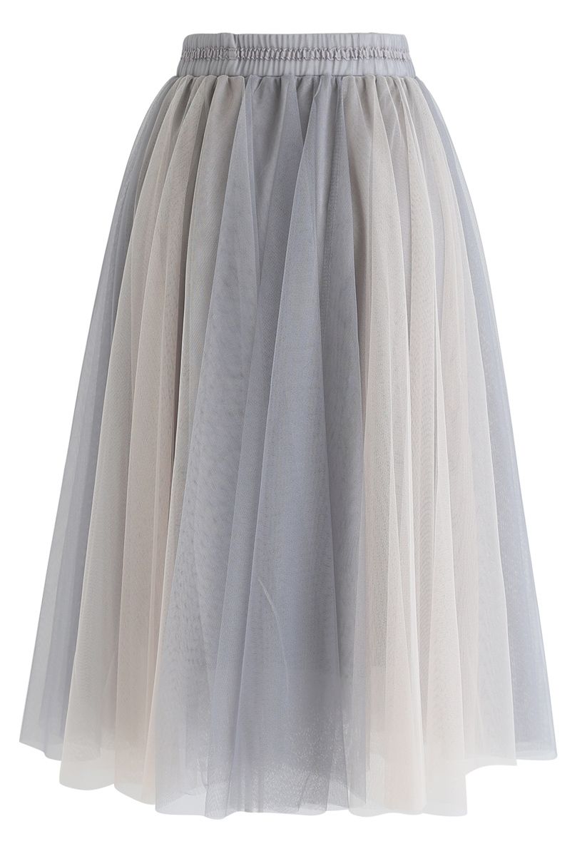 Amore Mesh Tulle Skirt in Grey - Retro, Indie and Unique Fashion