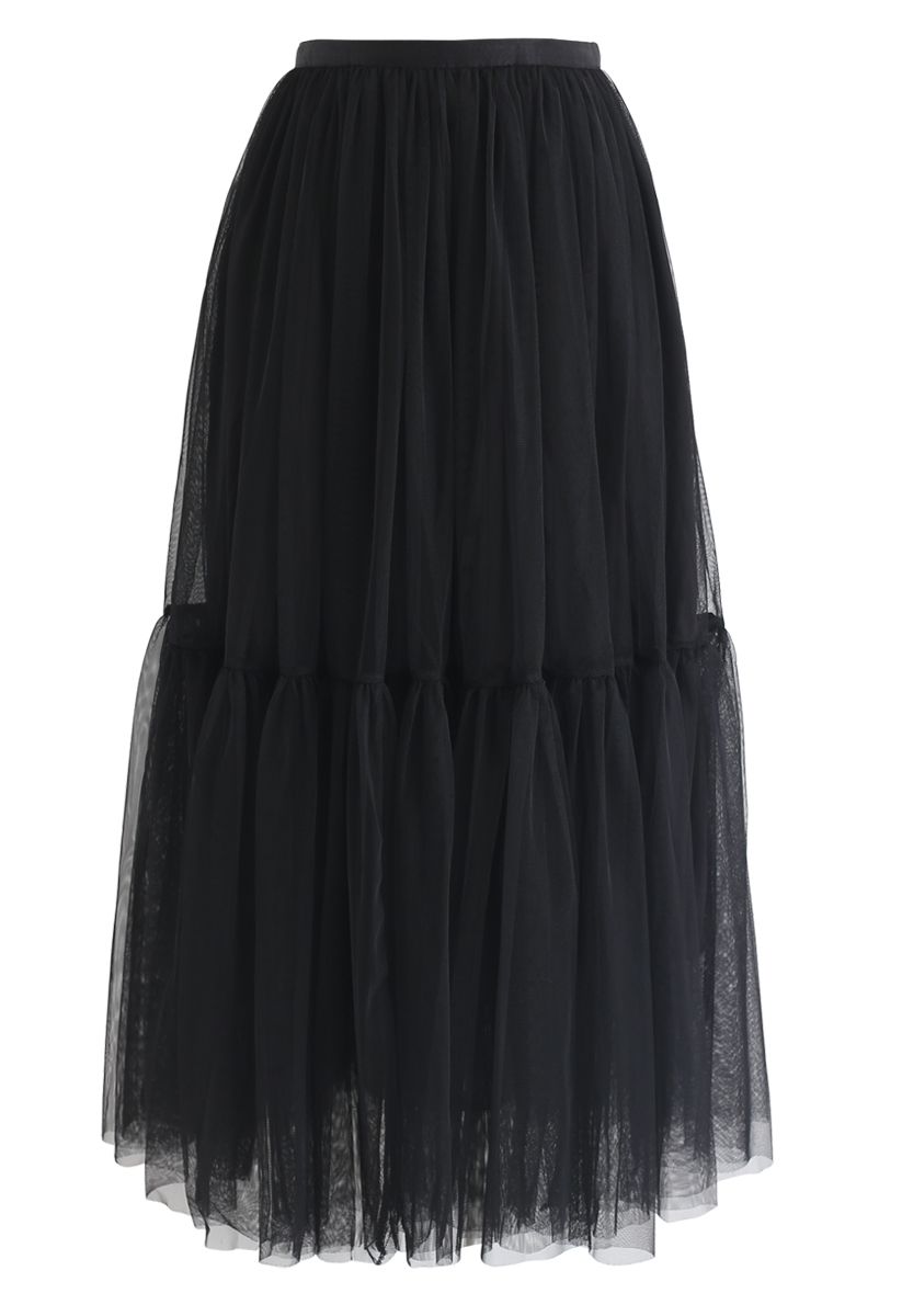 Can't Let Go Mesh Tulle Skirt in Black - Retro, Indie and Unique Fashion