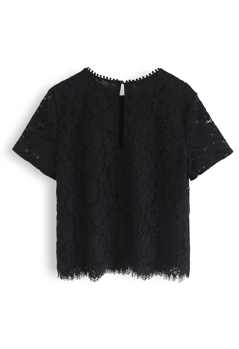 Everyday Fit Full Lace Top in Black - Retro, Indie and Unique Fashion