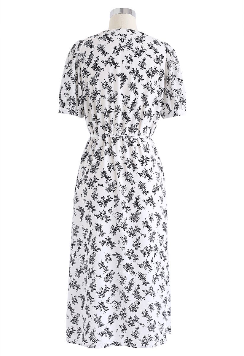 Walk Though Garden Buttoned Wrap Dress in Ivory - Retro, Indie and ...