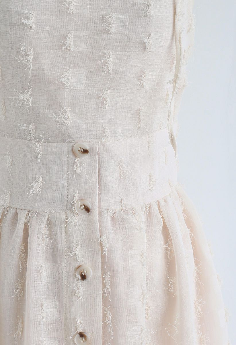 Love Theme 3D Tassels Cami Dress in Cream - Retro, Indie and Unique Fashion