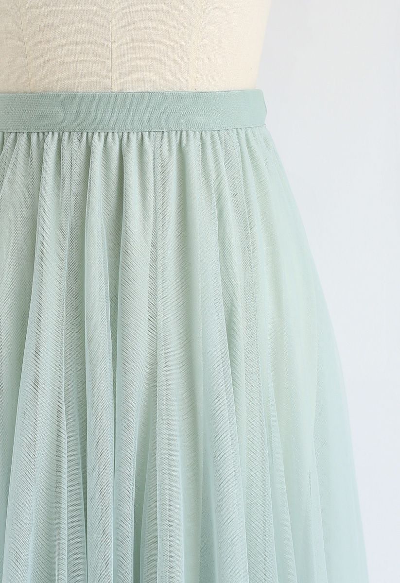 My Secret Garden Tulle Maxi Skirt in Mint