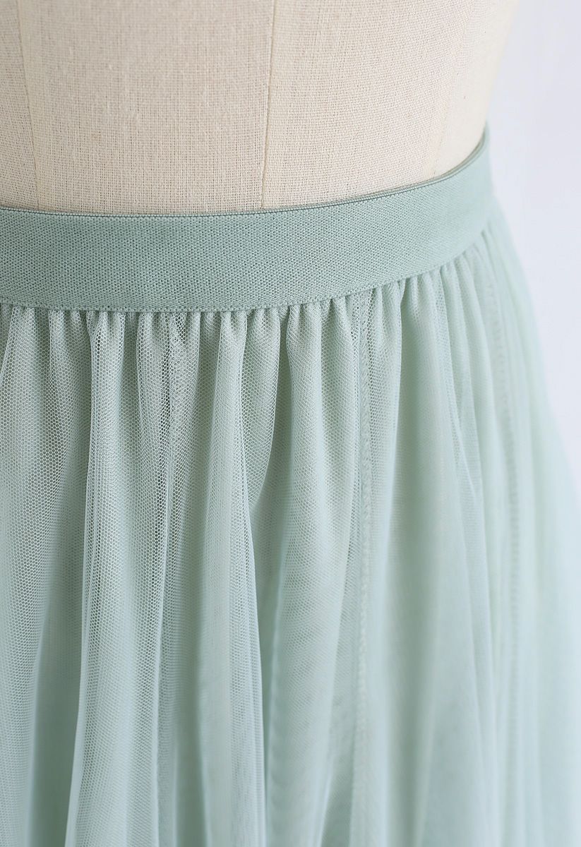 My Secret Garden Tulle Maxi Skirt in Mint