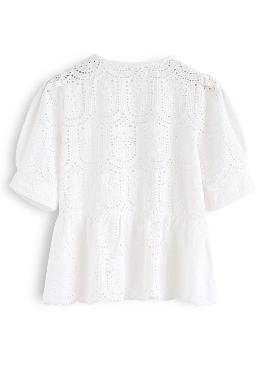 Daily Rhythm Embroidered Peplum Top - Retro, Indie and Unique Fashion