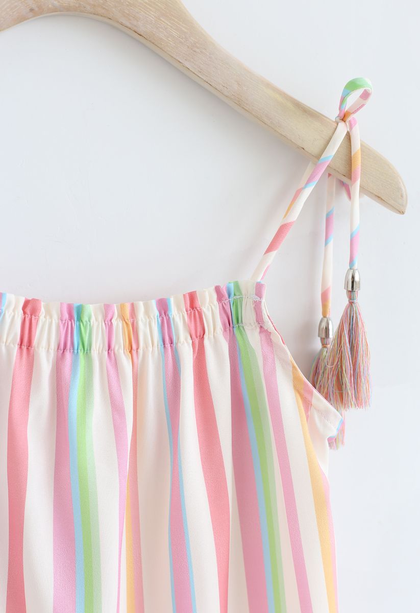 Rainbow Candies Stripes Maxi Dress For Kids