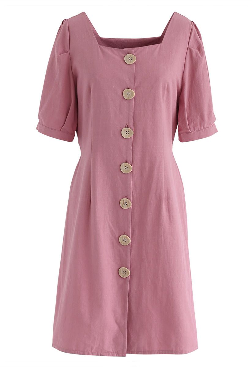 Almost Weekend Button Down Dress in Pink - Retro, Indie and Unique Fashion