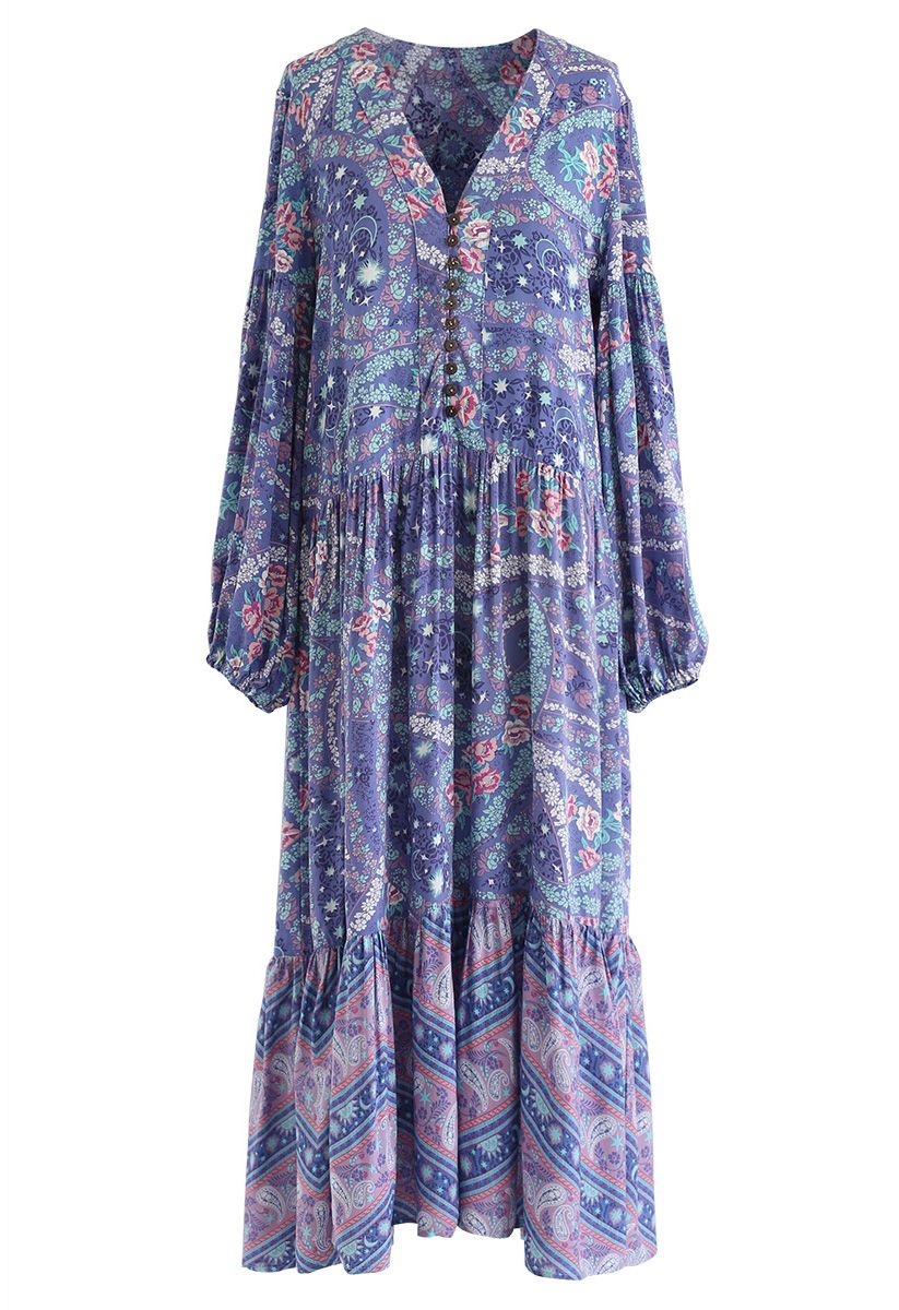 See It in Your Eyes Boho V-Neck Maxi Dress - Retro, Indie and Unique ...