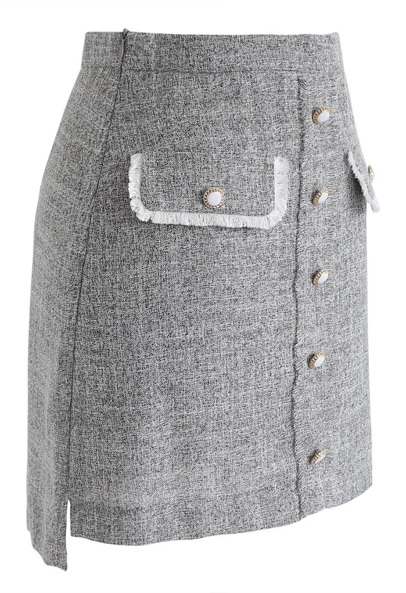 Ease My Mind Bud Skirt in Grey