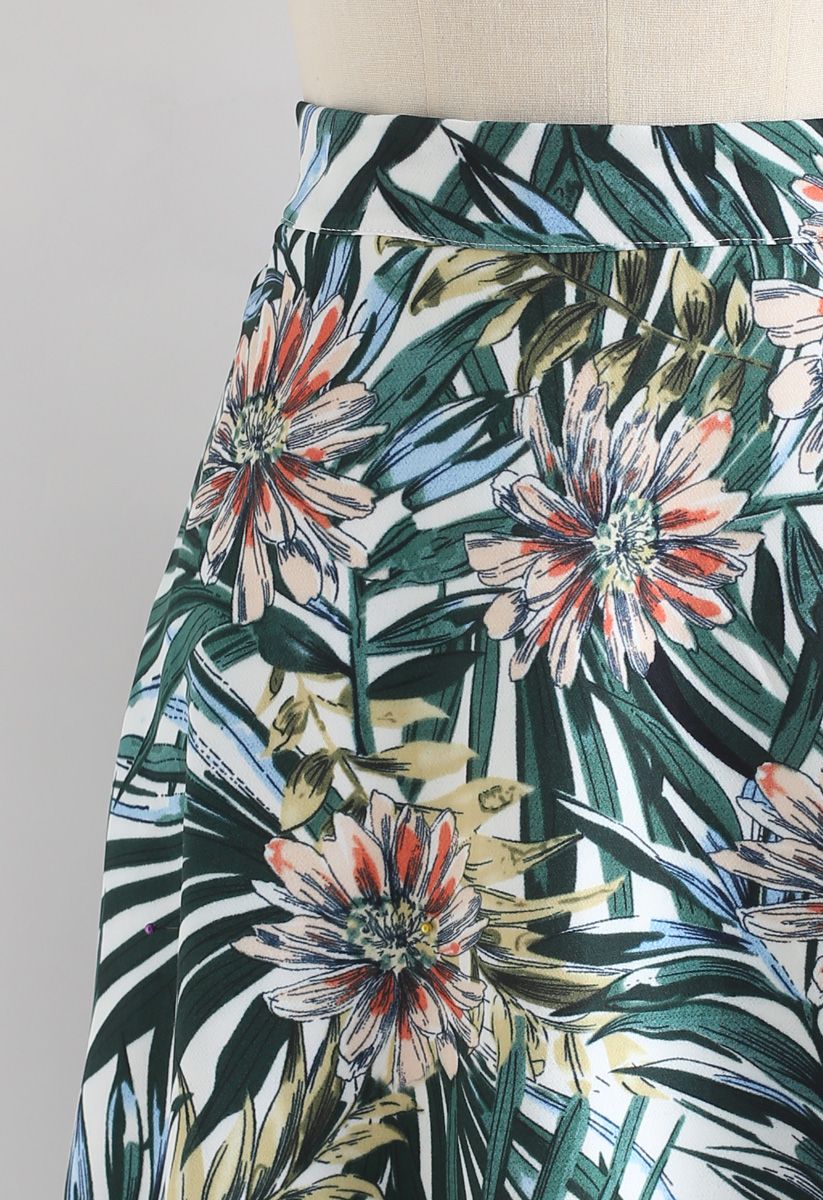Tropical Fact A-Line Midi Skirt - Retro, Indie and Unique Fashion