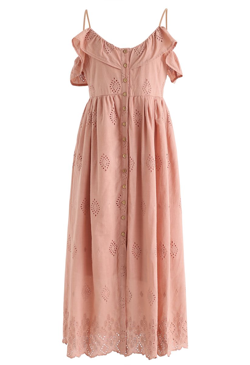 Lovely Day Embroidered Cami Dress in Coral - Retro, Indie and Unique ...