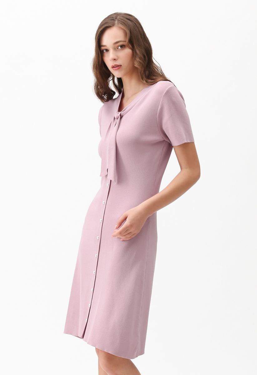 Something Real Knit Midi Dress in Pink