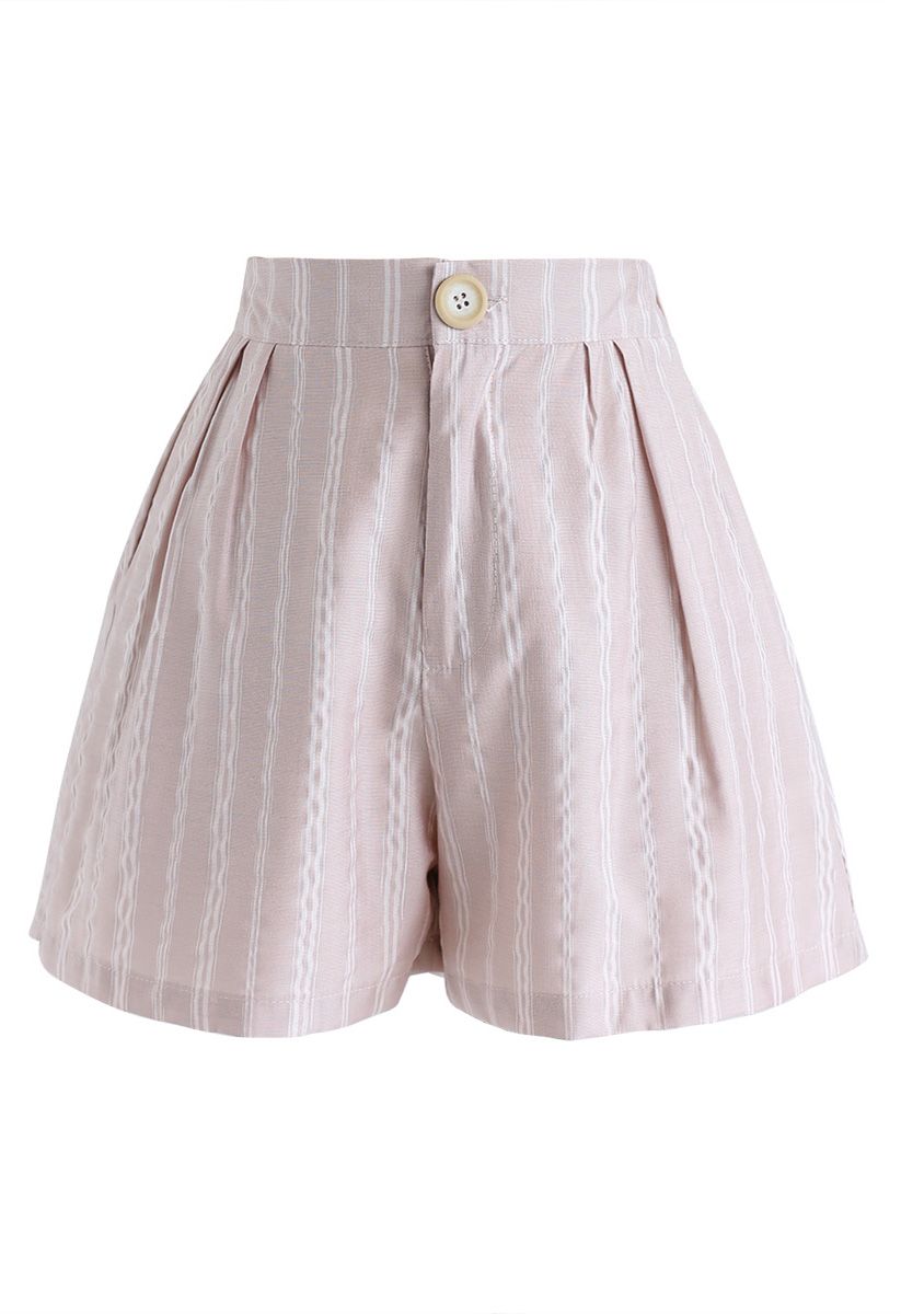 Somewhere Stripe Shirt and Shorts Set in Pink