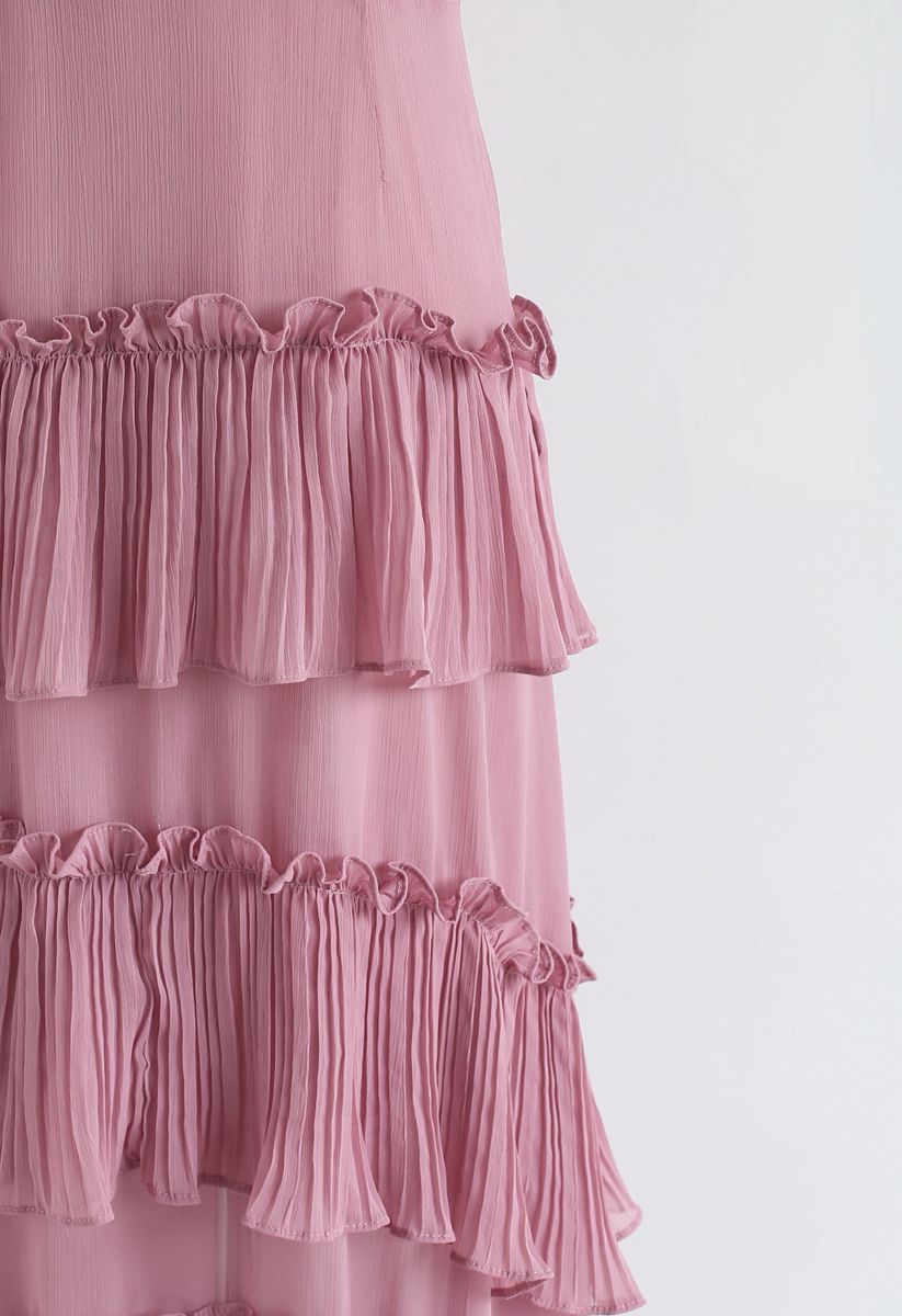 Summer Wind Ruffled Chiffon Cami Dress in Pink - Retro, Indie and Unique  Fashion