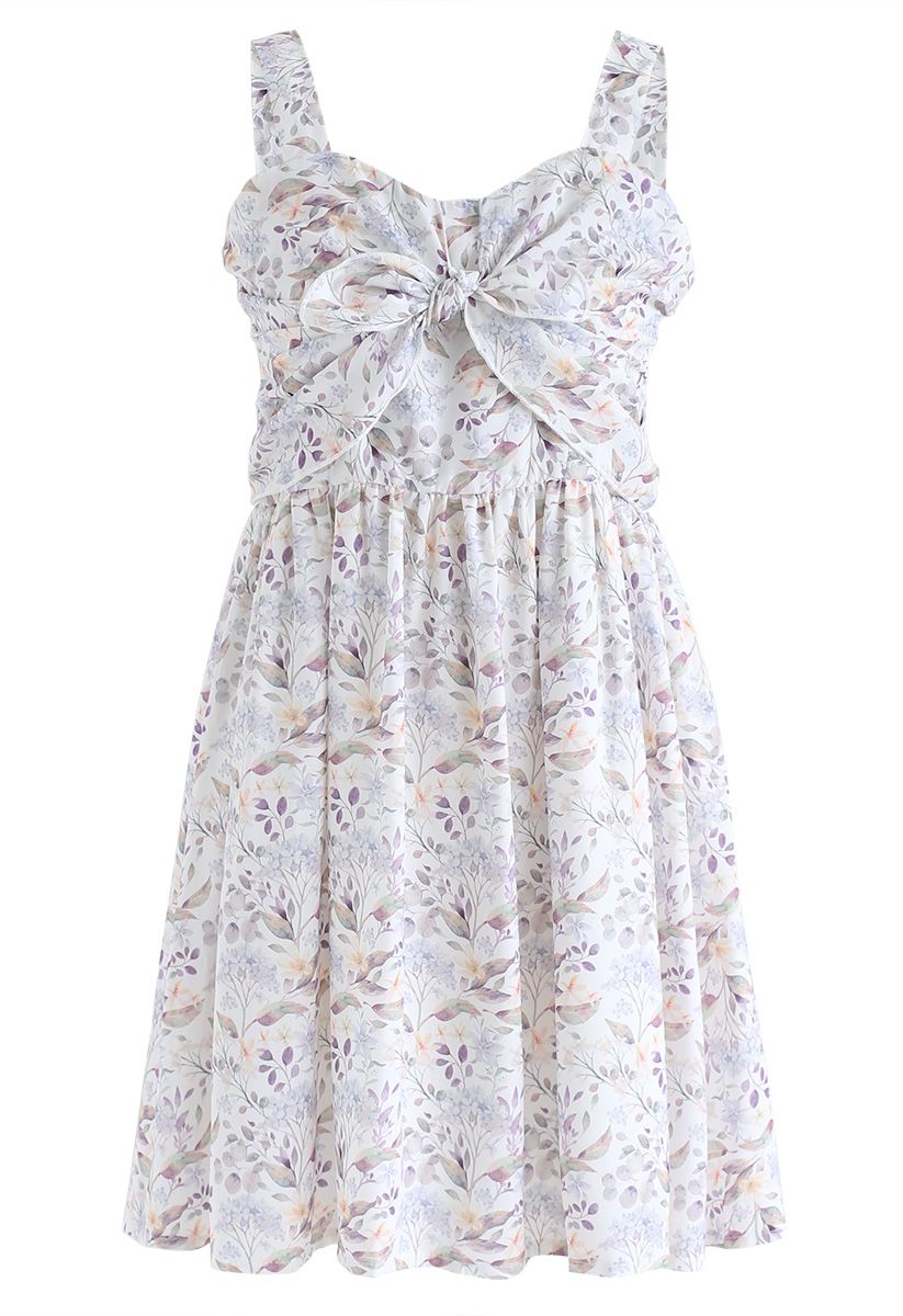 Put Me in Your Heart Bowknot Floral Cami Dress 