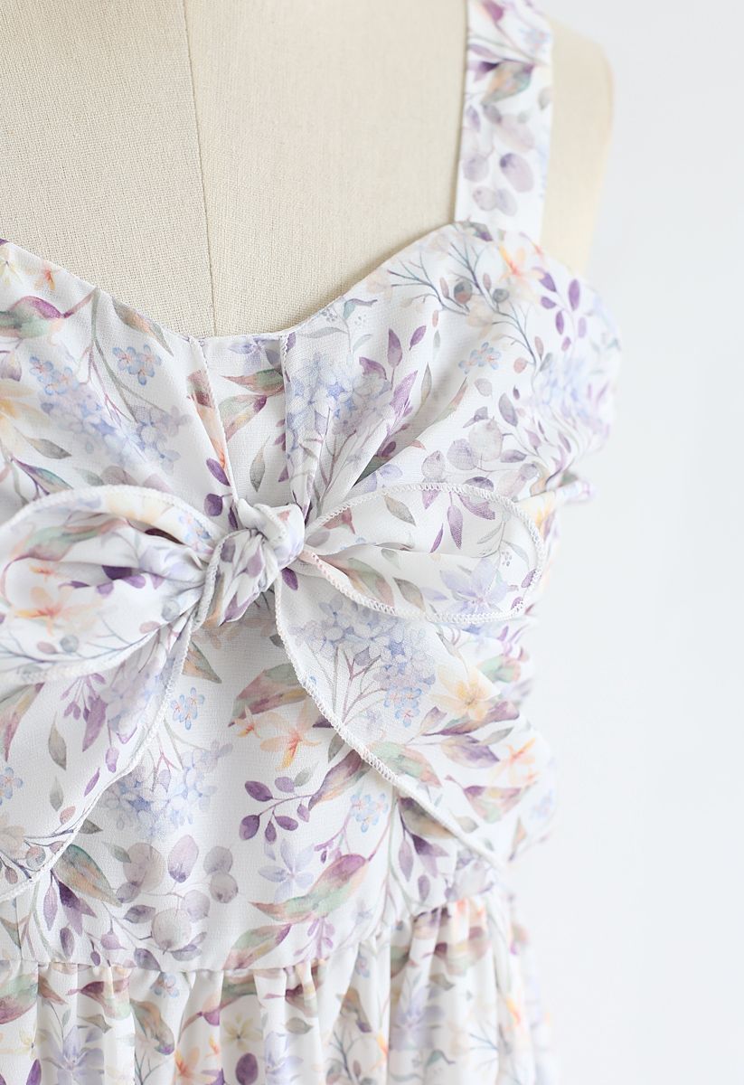 Put Me in Your Heart Bowknot Floral Cami Dress 