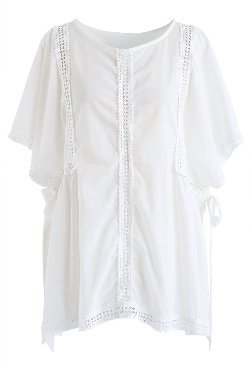 Love Illumination Eyelet Dolly Top in White - Retro, Indie and Unique ...