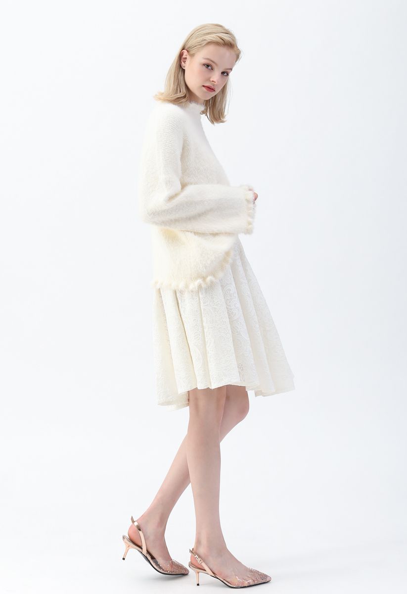 Like a Daydream Fluffy Knit Sweater in Cream - Retro, Indie and Unique ...