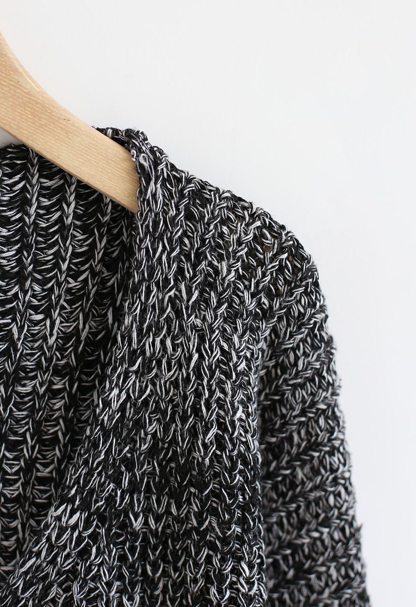 In My World V-Neck Knit Sweater in Black