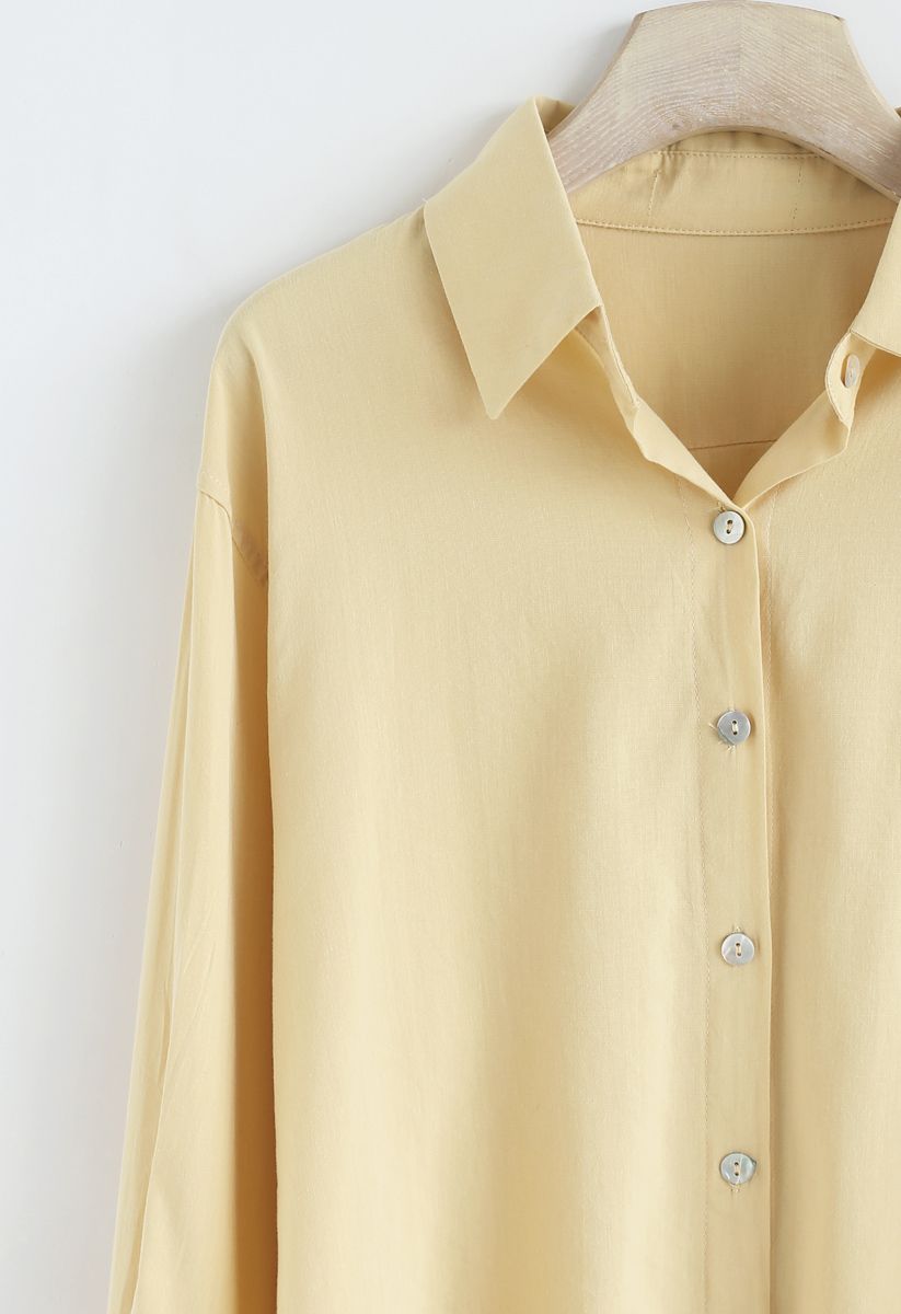 Shell Buttons Down Shirt in Yellow