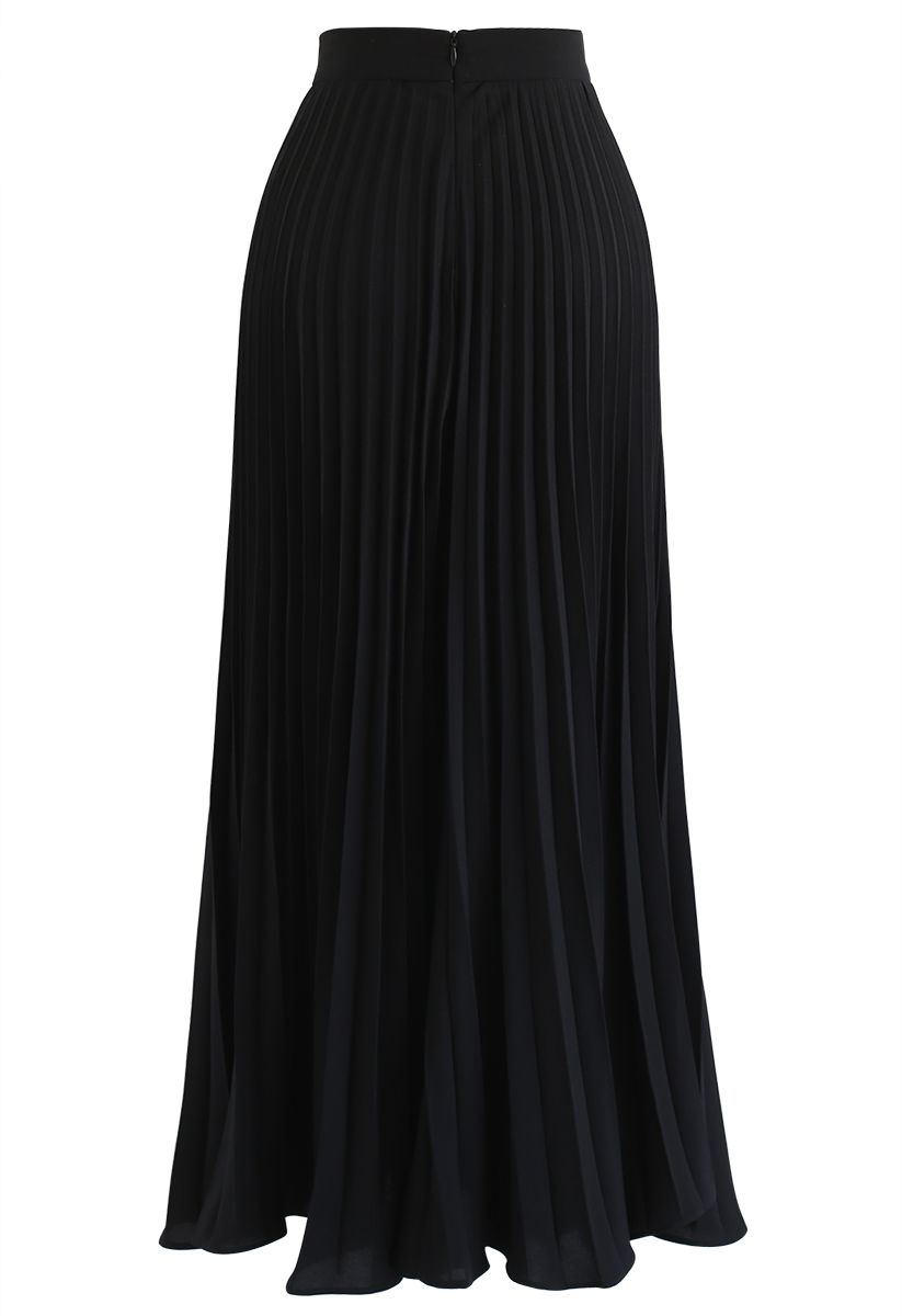 Simple Line Trim Pleated Skirt in Black - Retro, Indie and Unique Fashion