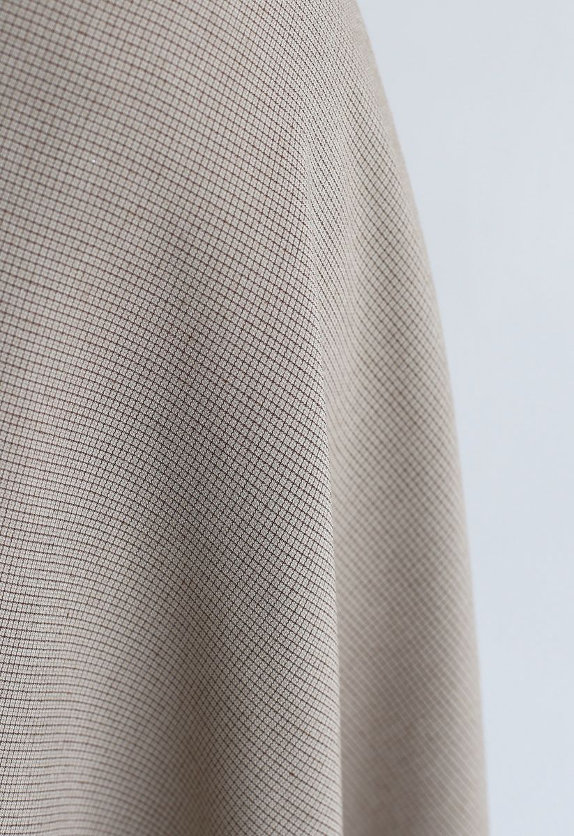 Houndstooth Asymmetric A-Line Skirt in Sand