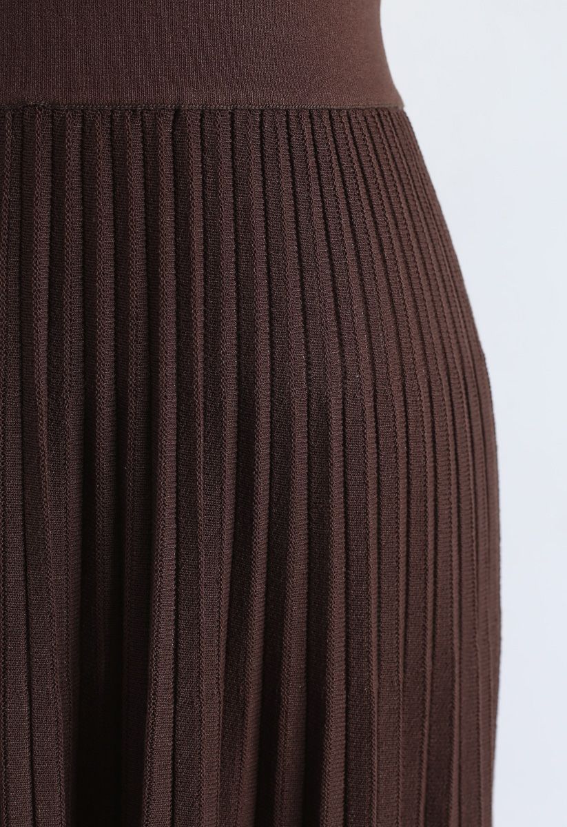 Contrasted Color Reversible Knit Skirt in Brown - Retro, Indie and ...