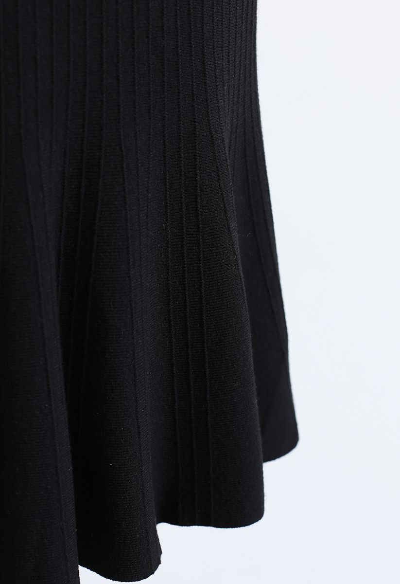 Parallel Lines Frilling Knit Skirt in Black - Retro, Indie and Unique ...