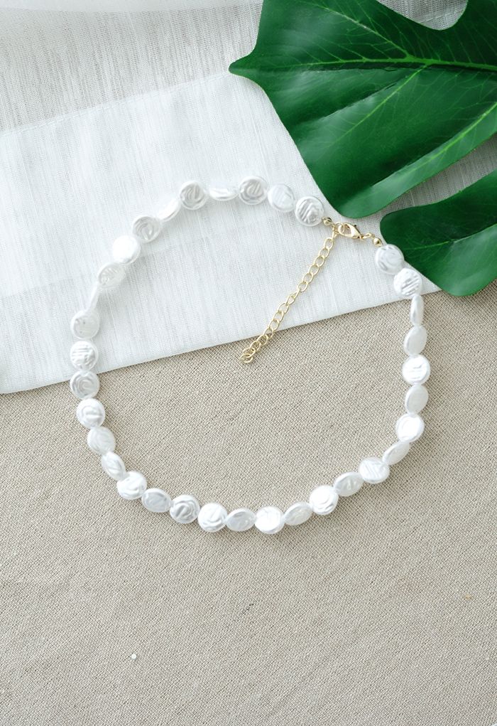 Fashion Necklace made of Freshwater Pearl and Shell Length 100cm 