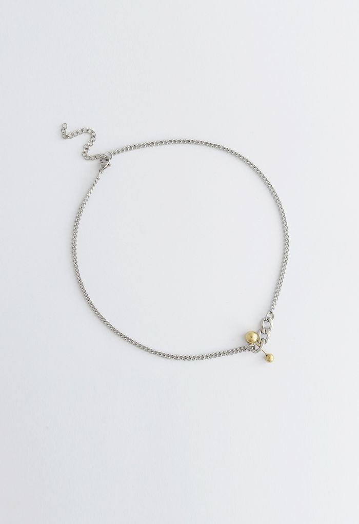 Golden Bead Pendant Chain Necklace
