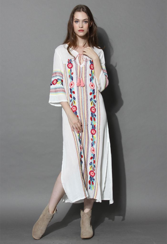 Boho Dresses - Bohemian Style Clothes - Chic White Boho Maxi Dress