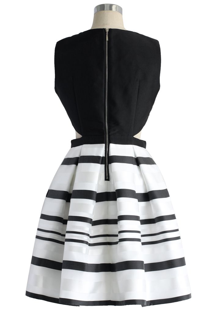 Fancy Stripes Cutout Dress