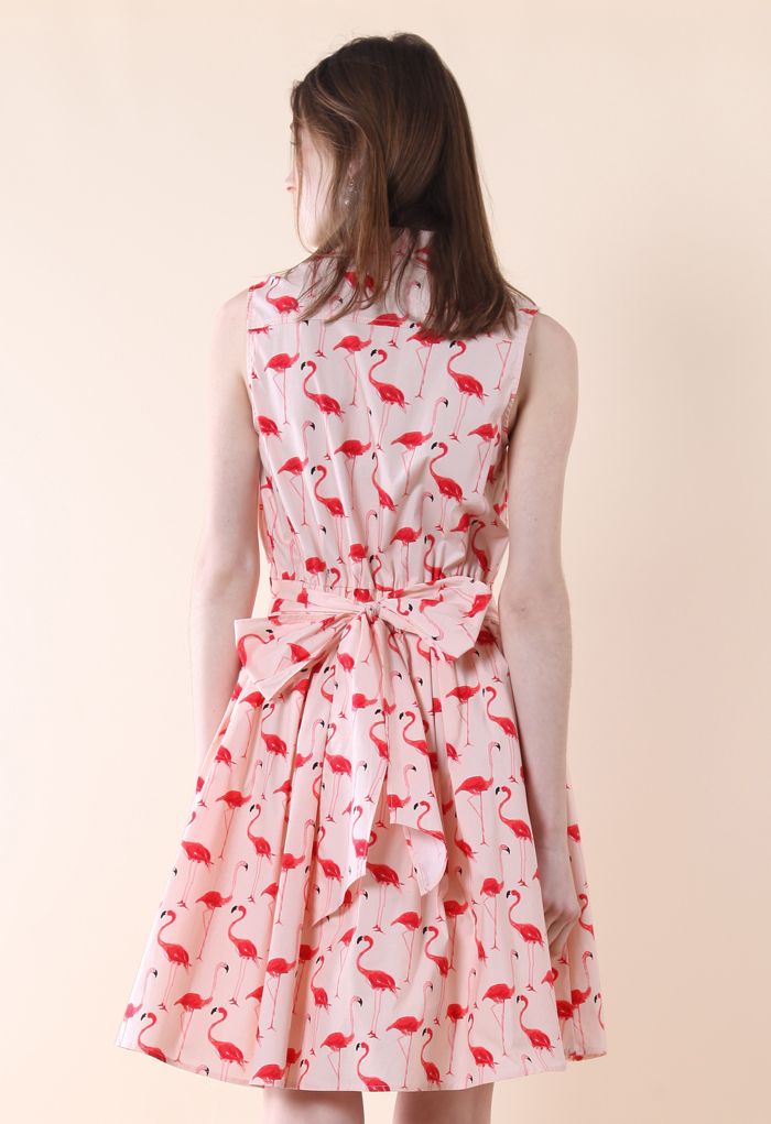 Flamingo Fun Flare Print Dress