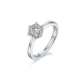Heart Embellished Moissanite Diamond Ring - Retro, Indie and Unique Fashion