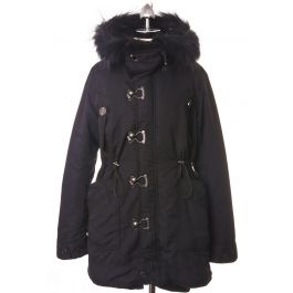 Faux Fur Military Padded Coat in Black - Retro, Indie and Unique Fashion