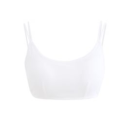 Double Straps Crisscross Back Bra Top in White - Retro, Indie and ...