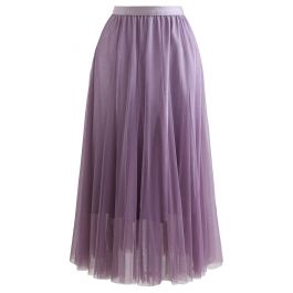 My Secret Garden Tulle Maxi Skirt in Glitter Lilac - Retro, Indie and ...