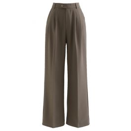 Sage Green High Waisted Wide Leg Pants - Retro, Indie and Unique Fashion