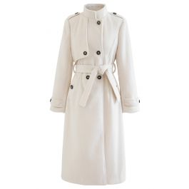 Dreamy Stand-Up Collar Wool-Blend Longline Coat - Retro, Indie and ...