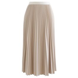 Simplicity Pleated Midi Skirt in Cream - Retro, Indie and Unique Fashion