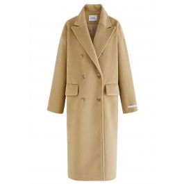 Timeless Trendy Double-Breasted Longline Coat in Camel - Retro, Indie ...