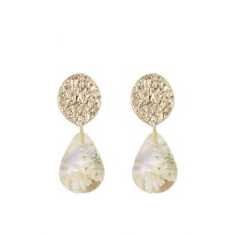 Droplet Shape Dried Flowers Earrings - Retro, Indie and Unique Fashion