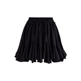 Ruffle Hem Mini Skirt in Black - Retro, Indie and Unique Fashion