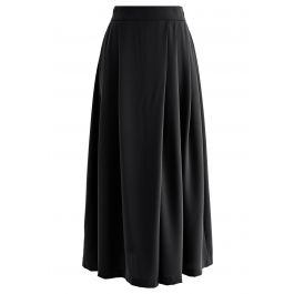 Easeful Pleated Wide-Leg Pants in Black - Retro, Indie and Unique Fashion