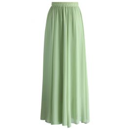 Light Green Long Maxi Skirt