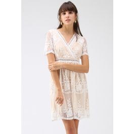 Sweet Dreams Floral Embroidered Mesh Dress - Retro, Indie and Unique ...