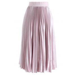 Glam Slam Pleated Midi Skirt in Pink - Retro, Indie and Unique Fashion