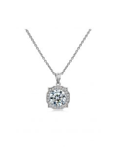 Pointed Edge Moissanite Diamond Necklace